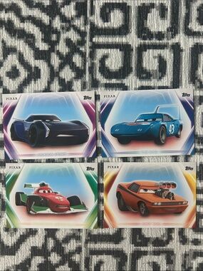 Disney Topps Neon - Cars - Four Cards